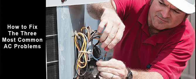 Professional diagnosing refrigerant leak in AC system